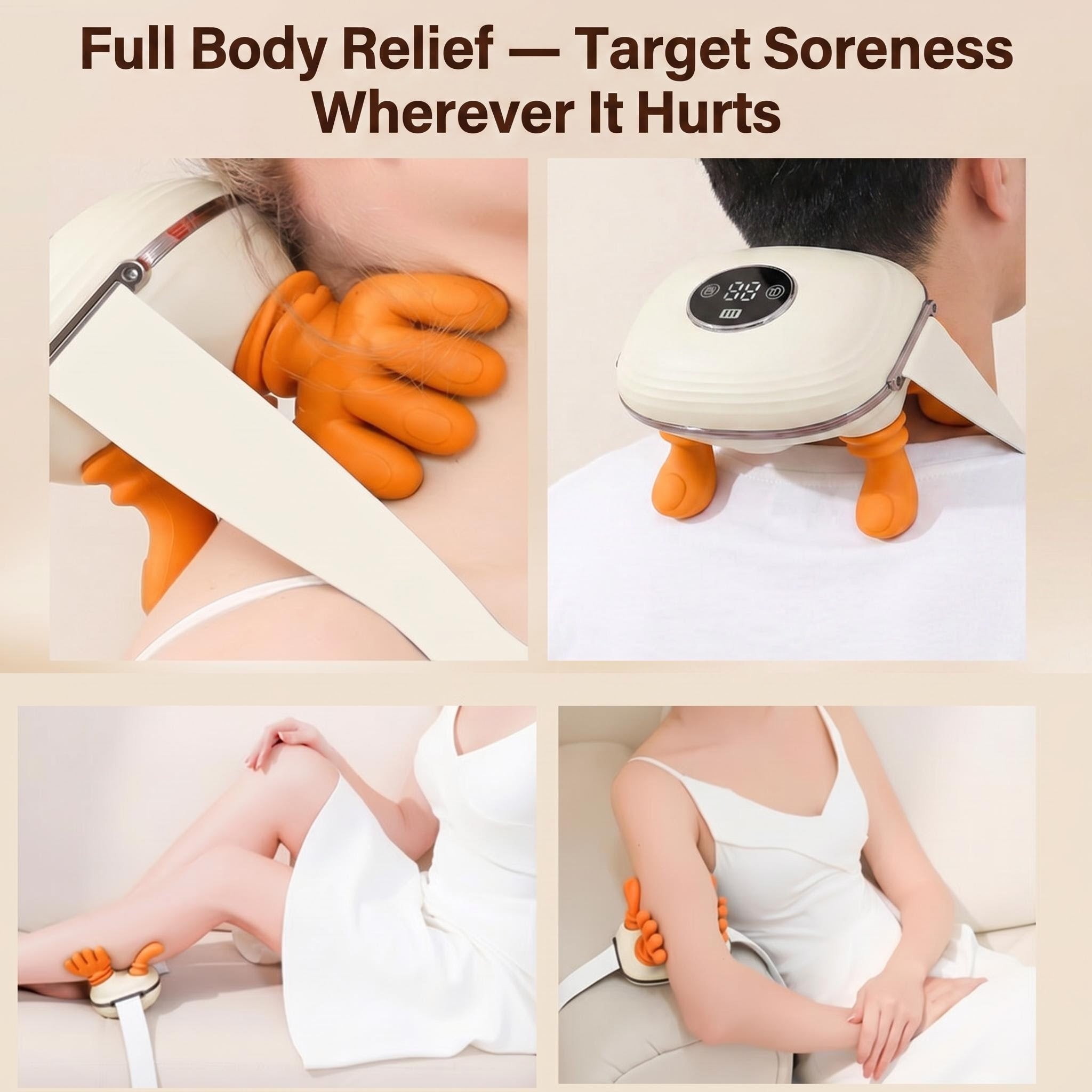 Advanced 3D Bionic Neck & Shoulder Massager with Soothing Heat Compress