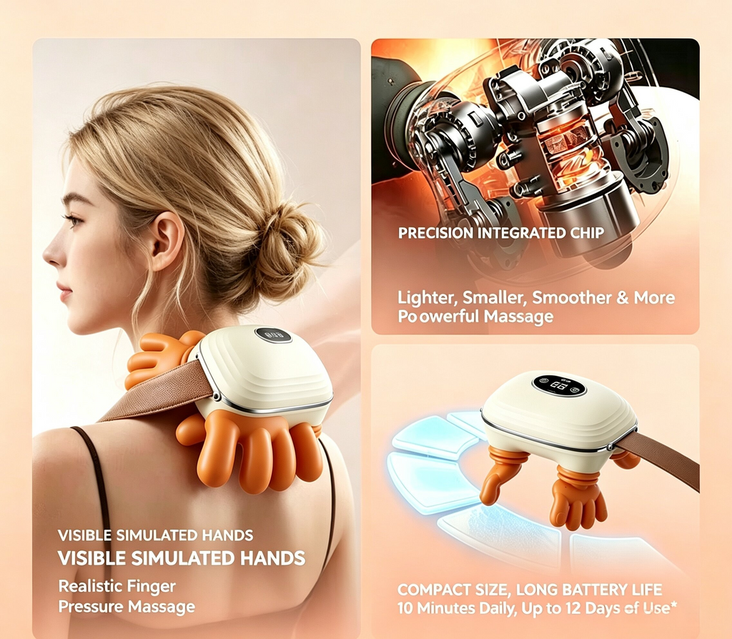Advanced 3D Bionic Neck & Shoulder Massager with Soothing Heat Compress